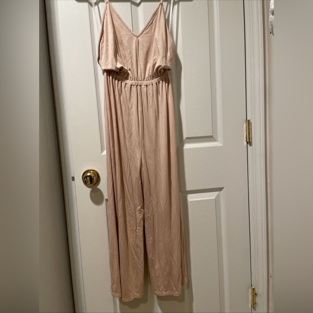 Cream Sleeveless Jumpsuit